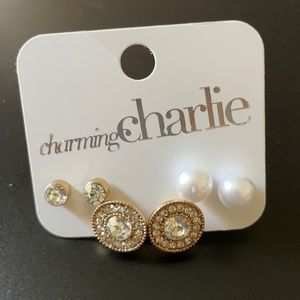 Charming Charlie - Set of 3 Stud Earrings